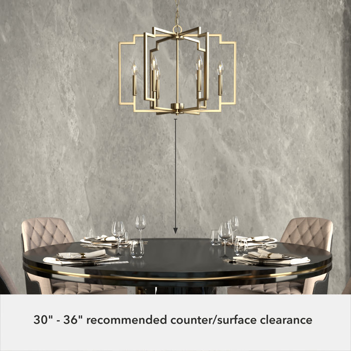 Lampadario A Sospensione Hunter Fan Company Zoanne 6 Luci - Colore Oro, Altezza Regolabile, Uso Interno